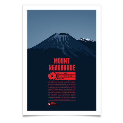 Mount Ngauruhoe als illustrierter Druck von Marmota Maps (2287 m)