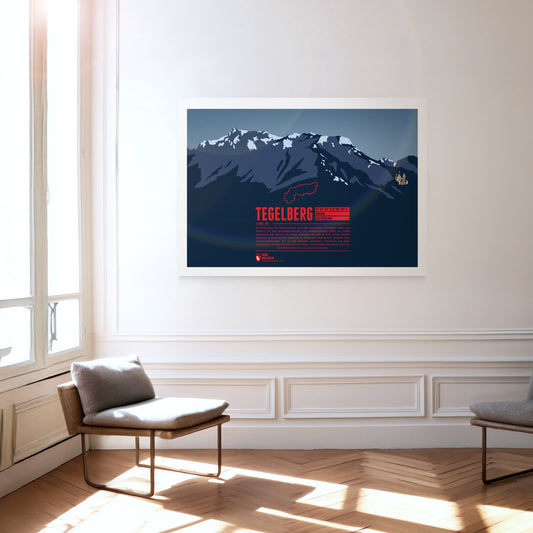 Tegelberg als Druck an einer Wand hängend