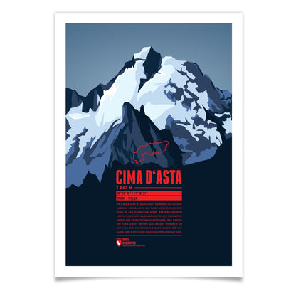 Cima d'Asta als illustrierter Druck von Marmota Maps (2487 m, Dolomiten und Fleimstaler Alpen)