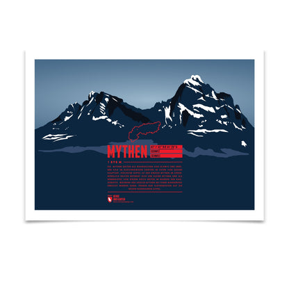 Mythen als illustrierter Druck von Marmota Maps (1898 m, Schwyzer Alpen)