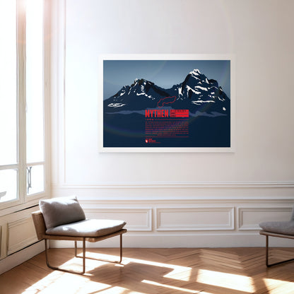 Mythen as a print hanging on a wall