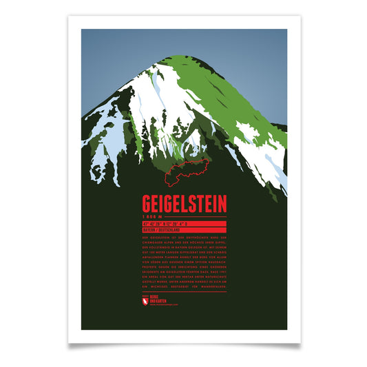 Geigelstein als illustrierter Druck von Marmota Maps (Kaisergebirge und westliche Chiemgauer Alpen)