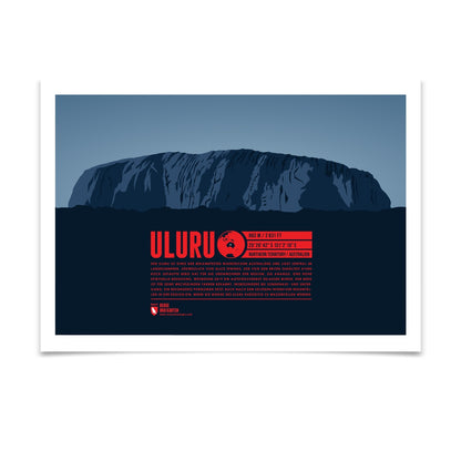 Uluru als illustrierter Druck von Marmota Maps (863 m)
