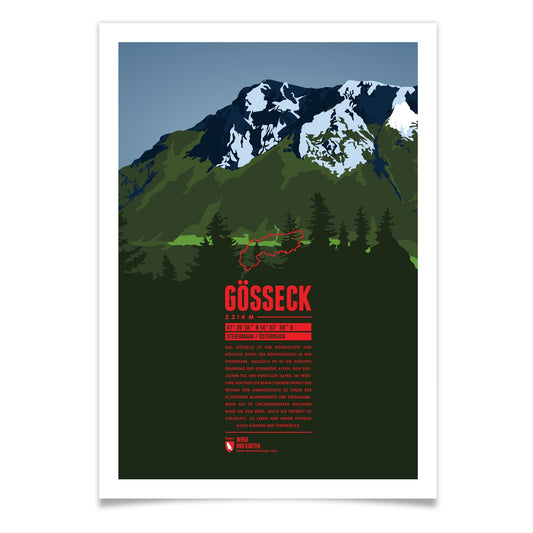 Gößeck als illustrierter Druck von Marmota Maps (Eisenerzer Alpen)