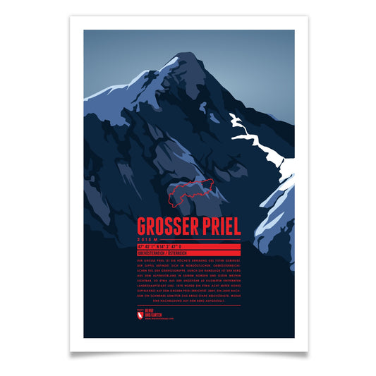 Großer Priel als illustrierter Druck von Marmota Maps (Totes Gebirge und nördliche Ennstaler Alpen)