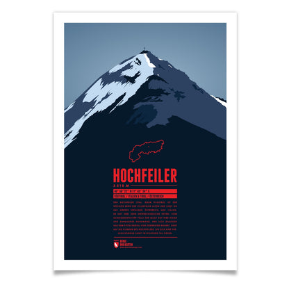 Hochfeiler als illustrierter Druck von Marmota Maps (Zillertaler Alpen mit Tuxer Alpen)
