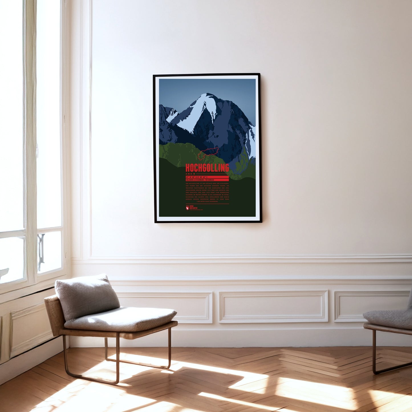 Hochgolling as a print hanging on a wall