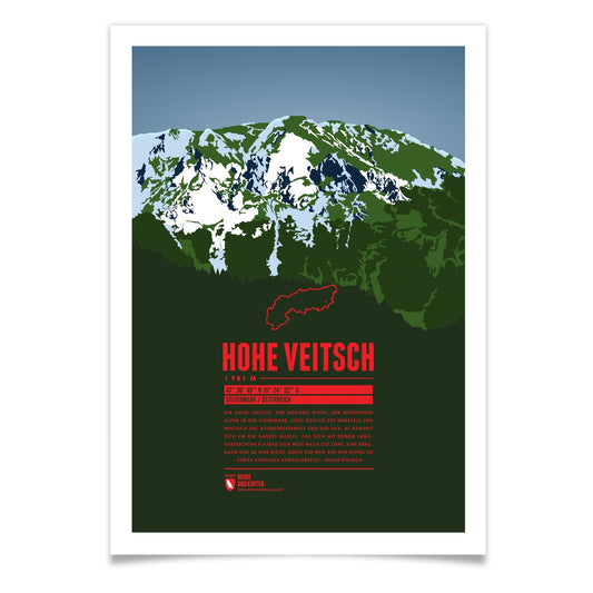 Hohe Veitsch als illustrierter Druck von Marmota Maps (Mürzsteger Alpen / Rax-Schneeberg)