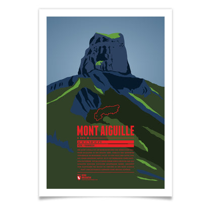 Mont Aiguille als illustrierter Druck von Marmota Maps (2087 m, Nördliche Dauphine-Kalkalpen)