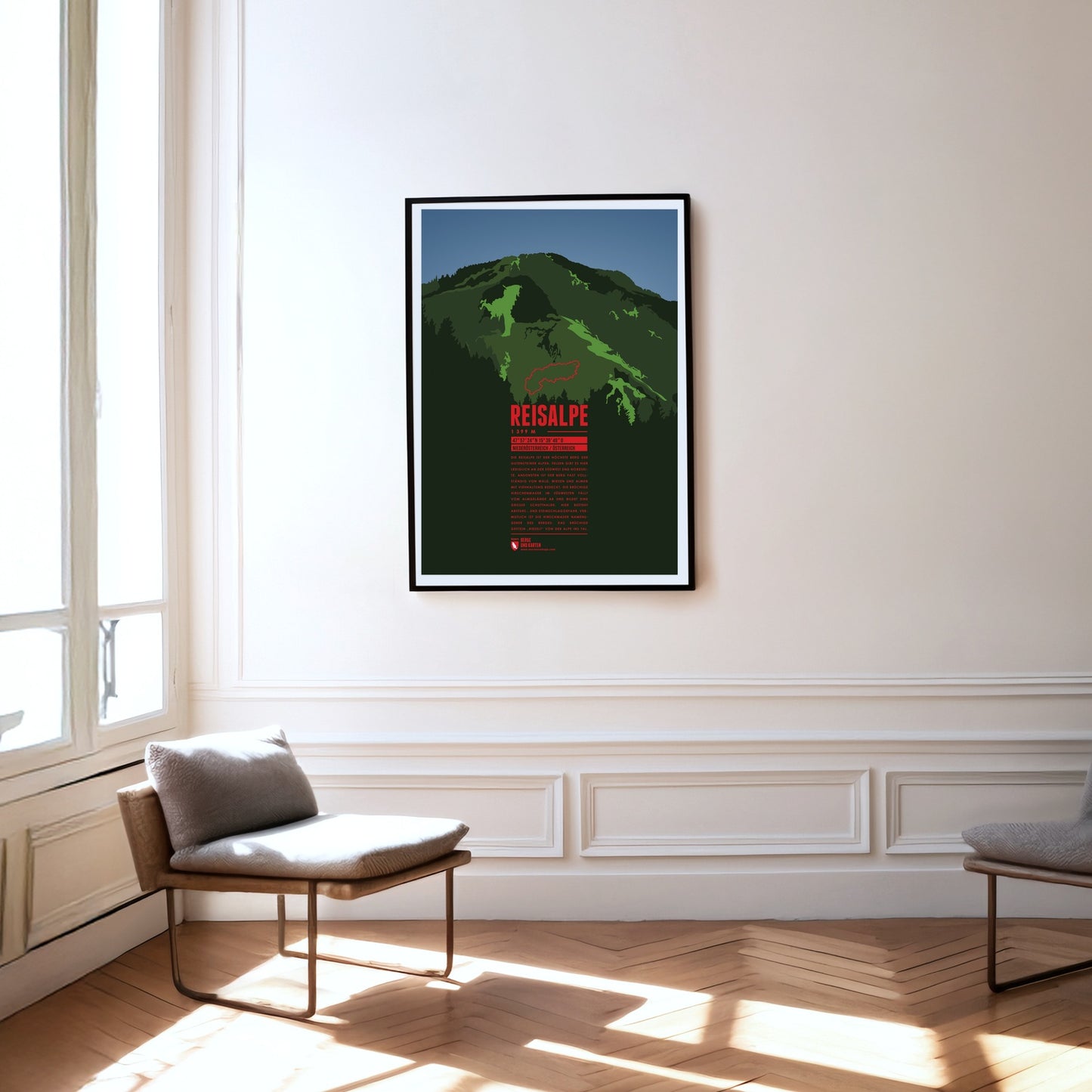 Reisalpe as a print hanging on a wall