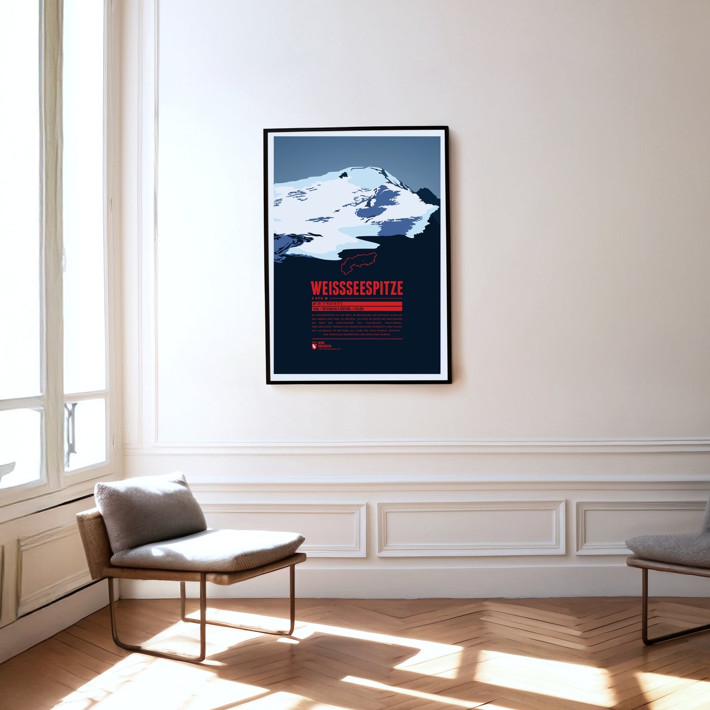Weißseespitze as a print hanging on a wall