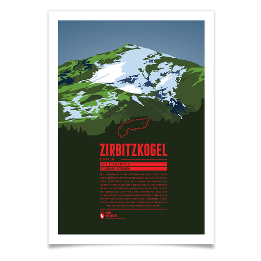 Zirbitzkogel als illustrierter Druck von Marmota Maps (2396 m, Lavanttaler Alpen und Gleinalpe)