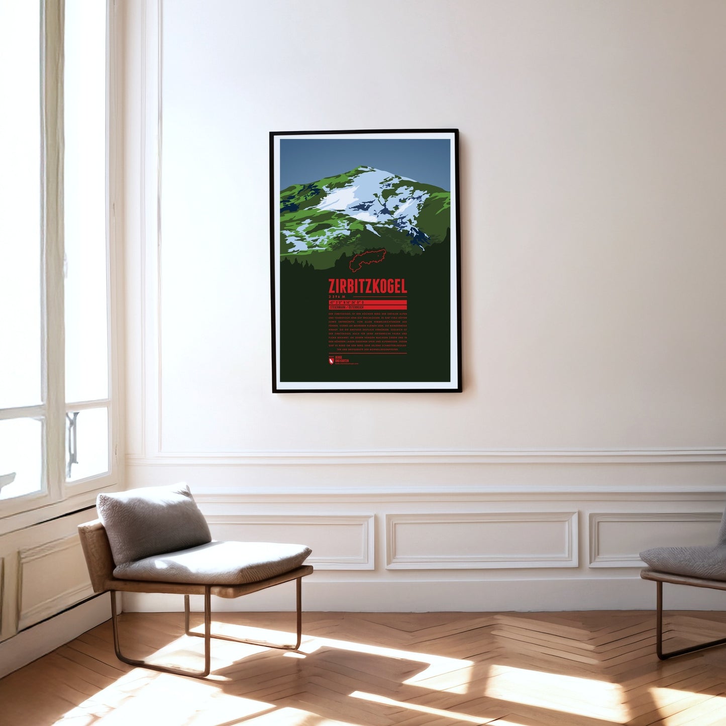 Zirbitzkogel as a print hanging on a wall