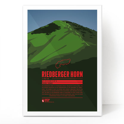 Riedberger Horn as an illustrated print by Marmota Maps on acrylic glass (1787 m, Allgäuer Alpen und Bregenzerwaldgebirge)