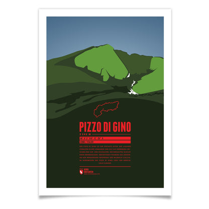 Pizzo di Gino als illustrierter Druck von Marmota Maps (2245 m, Luganer Voralpen)