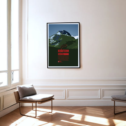 Kräuterin as a print hanging on a wall