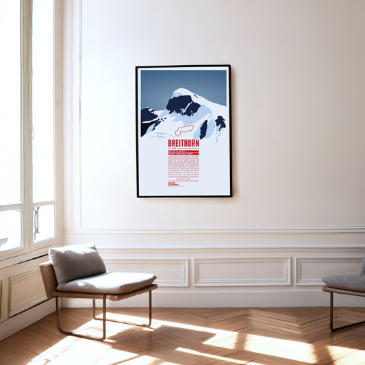 Breithorn als Druck an einer Wand hängend