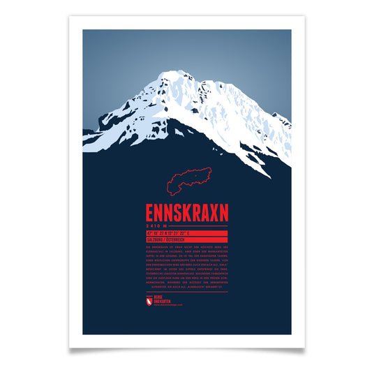 Ennskraxn als illustrierter Druck von Marmota Maps (2410 m, Niedere Tauern)