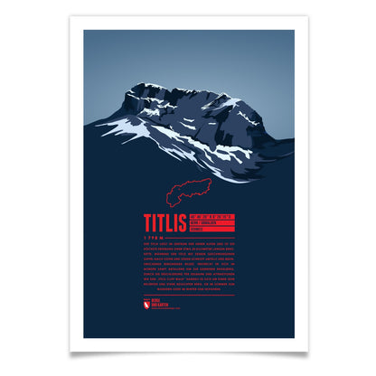 Titlis als illustrierter Druck von Marmota Maps (3238 m, Urner Alpen)