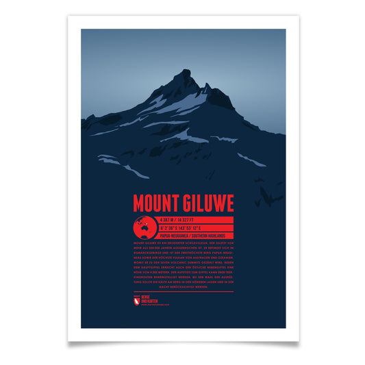 Mount Giluwe als illustrierter Druck von Marmota Maps (4367 m, Bismarckgebirge)