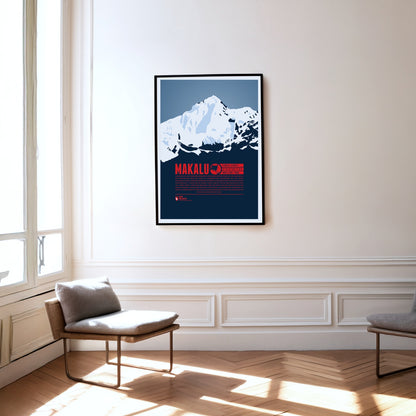 Makalu as a print hanging on a wall