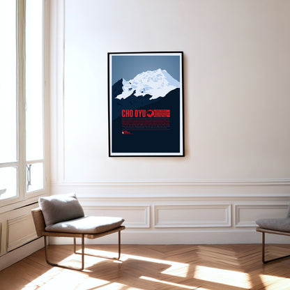 Cho Oyu as a print hanging on a wall