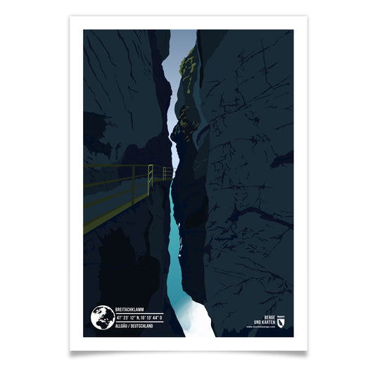 Breitachklamm als illustrierter Druck von Marmota Maps