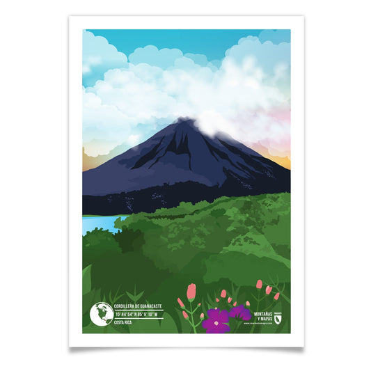 Cordillera de Guanacaste als illustrierter Druck von Marmota Maps