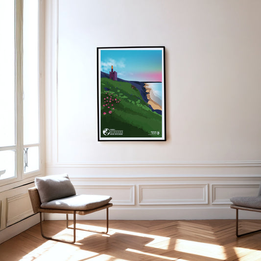 Cornwall as a print hanging on a wall