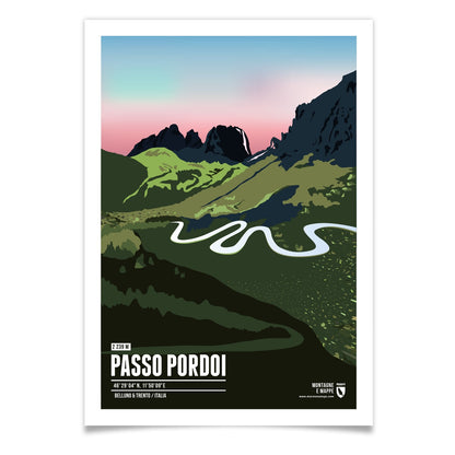 Pordoijoch als illustrierter Druck von Marmota Maps (2239 m)