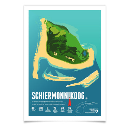 Schiermonnikoog als illustrierter Druck von Marmota Maps (Westfriesische Inseln)