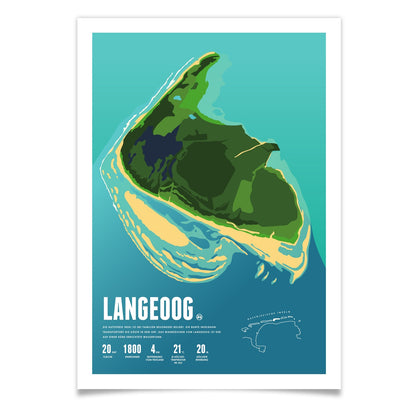 Langeoog als illustrierter Druck von Marmota Maps (Ostfriesische Inseln)
