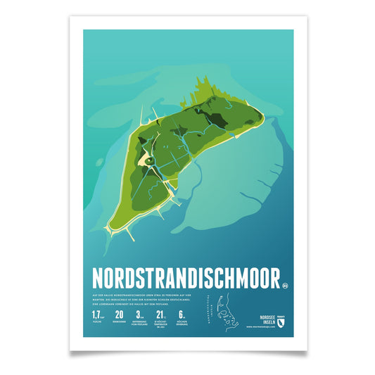 Nordstrandischmoor als illustrierter Druck von Marmota Maps (Nordfriesische Inseln, Halligen)