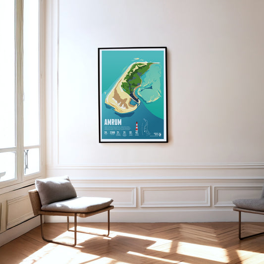 Amrum as a print hanging on a wall
