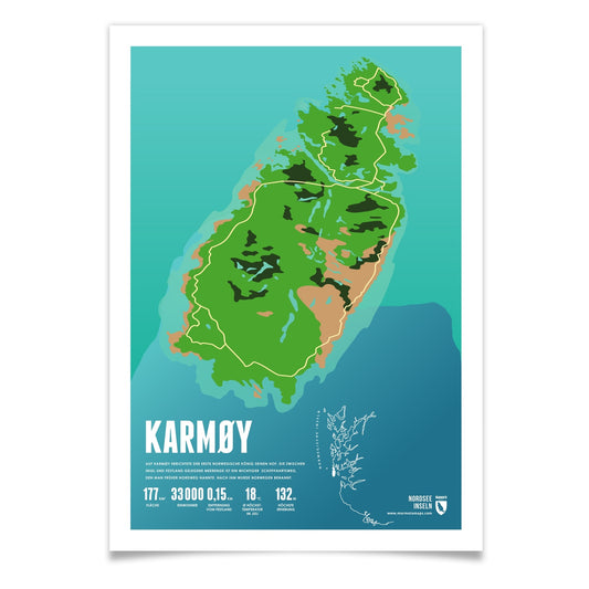 Karmøy als illustrierter Druck von Marmota Maps (Norwegische Inseln)