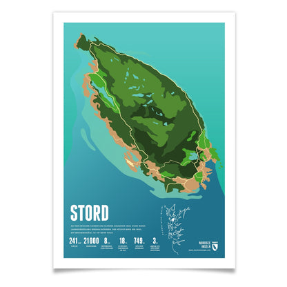 Stord als illustrierter Druck von Marmota Maps (Norwegische Inseln)