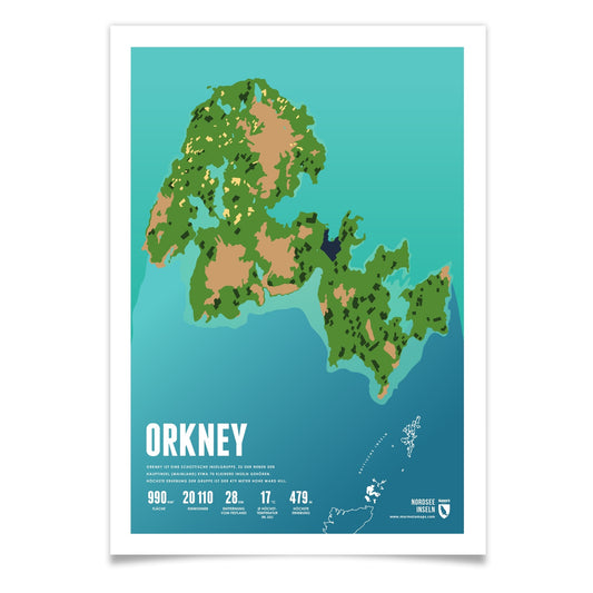 Orkney als illustrierter Druck von Marmota Maps (Britische Inseln)