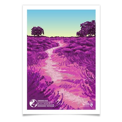 Lüneburger Heide als illustrierter Druck von Marmota Maps