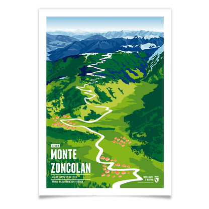 Monte Zoncolan als illustrierter Druck von Marmota Maps (1750 m)