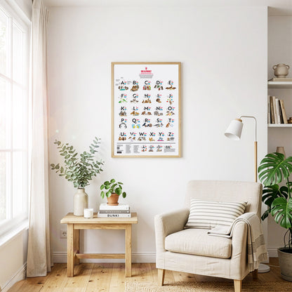 Das Alphabet als illustrierter Druck von Marmota Maps auf Papier