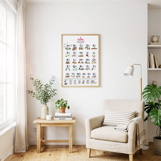 Das Alphabet als illustrierter Druck von Marmota Maps auf Papier