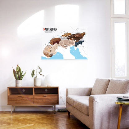 Alpenbogen als Druck über einem Sideboard