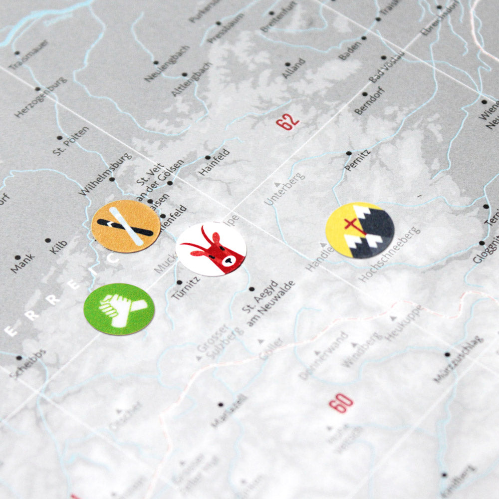 Detailansicht: Karten Sticker Motiv Alpen als Sticker
