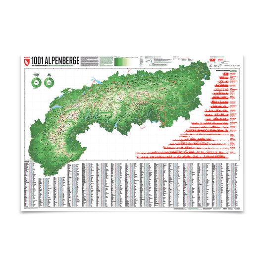 Alpenkarte 1001 Berge – illustrierte Wandkarte von Marmota Maps