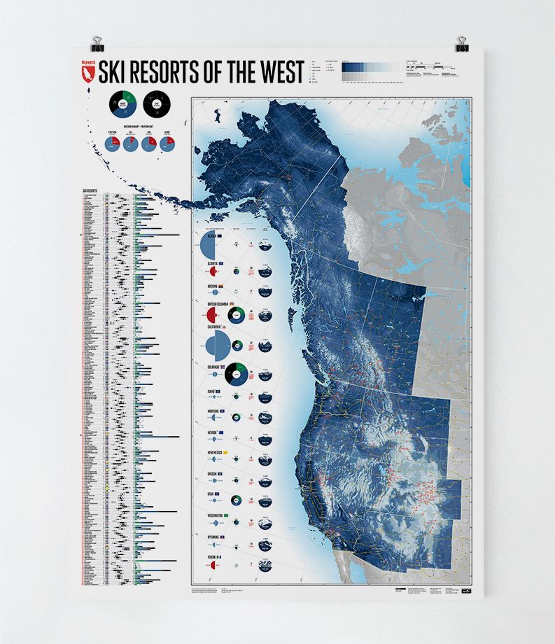 Ski Resorts of the West - alle Skigebiete des nordamerikanischen Westens auf einer Karte