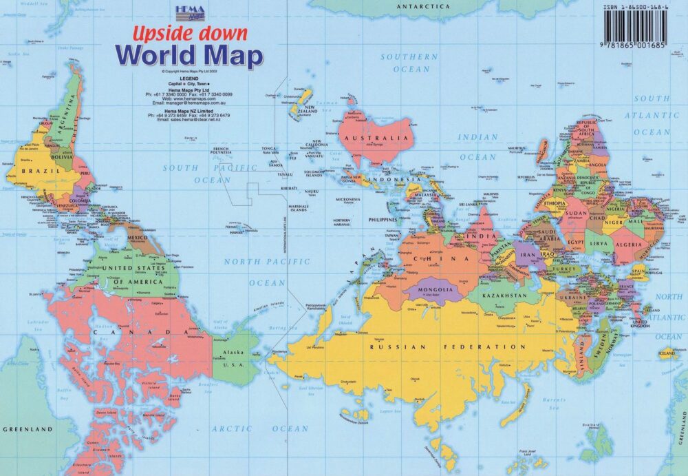 Weltkarte für Australien
