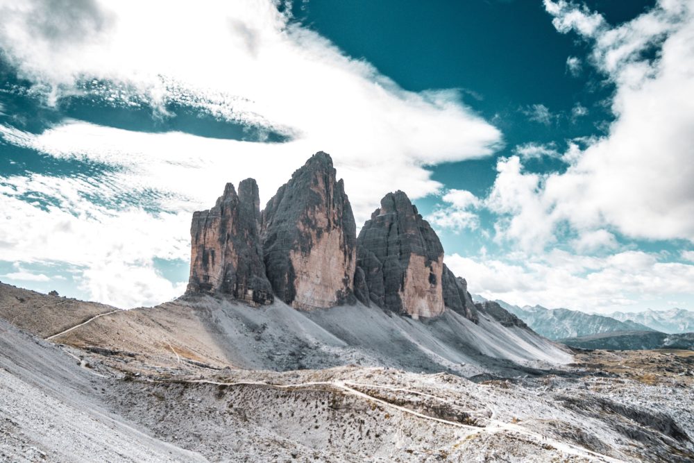 Berge der Alpen: Die Drei Zinnen, fotografiert von Paul Gilmore