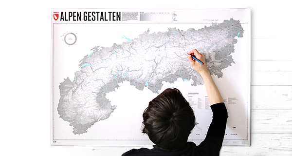 Landkarte Alpen Gestalten zum Selber-Einzeichnen