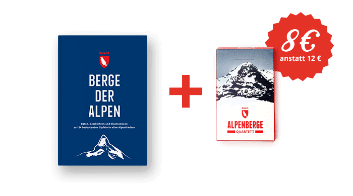 Quartett für 8 Euro zu einem Berge der Alpen Buch