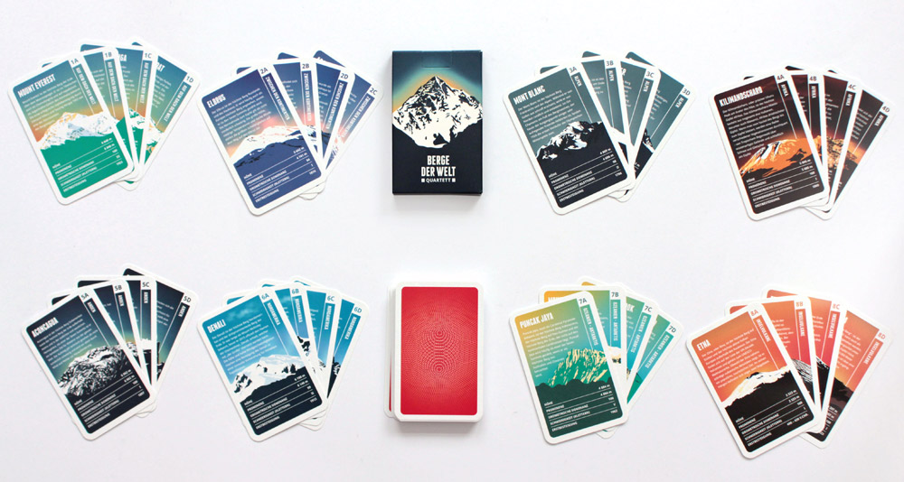 Quartett der Berge der Welt mit 32 Karten